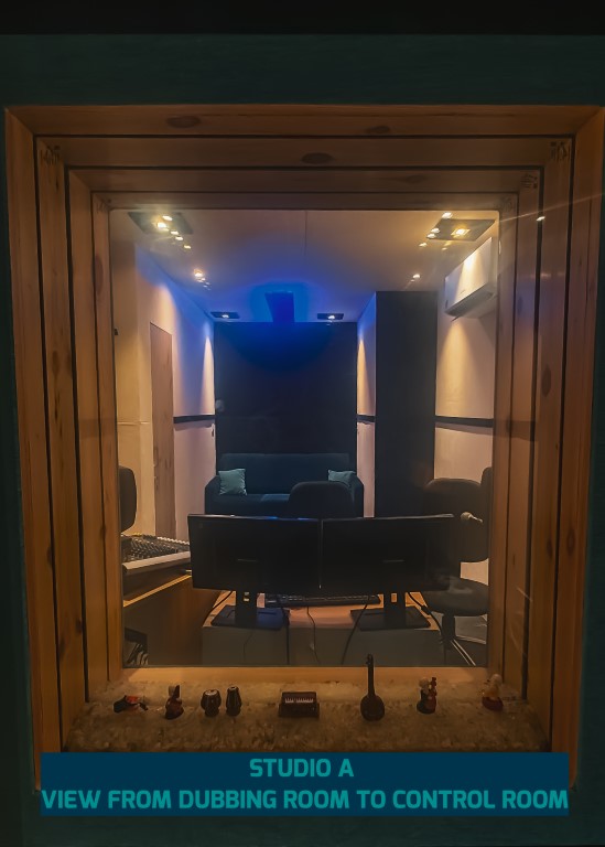 Studio A View from Dubbing Room to Control Room